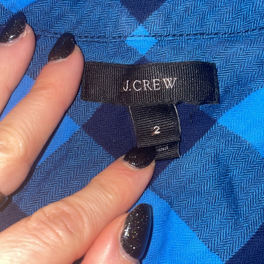 Jcrew Blue Checkered Button Down - image 2